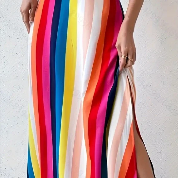 New, striped maxi dress - Picture 2 of 5